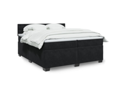 Vidaxl Cama com Molas/colchão 200x200 Cm Veludo Preto