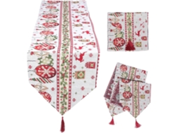 Caminho de Mesa Natalino Amosfun, Toalha Decorativa para as Festas Inverno, Proteção Superfície e Atmosfera Fe