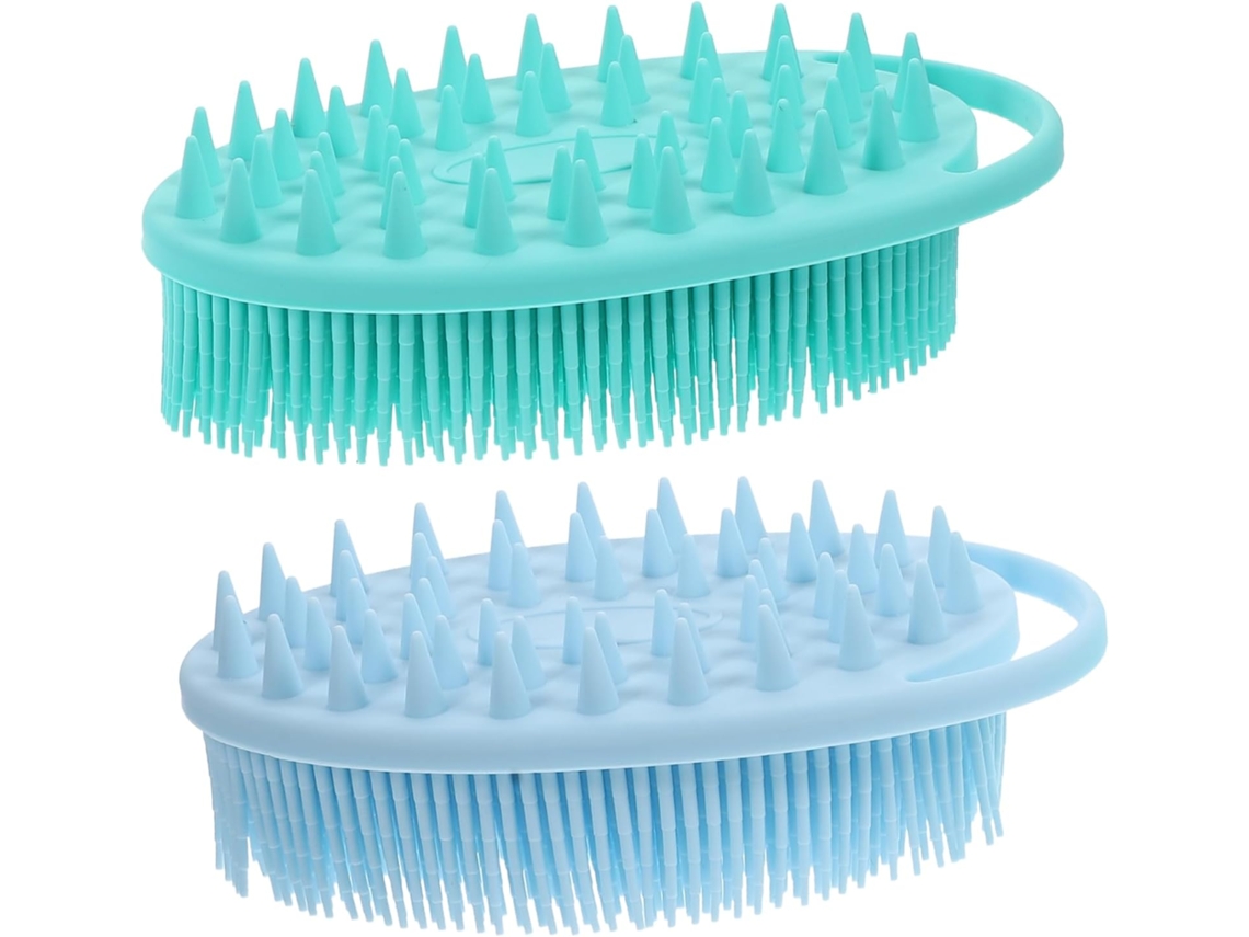 Conjunto Aboofan Com 2 Escovas De Silicone Macias Para Esfoliação Corporal, Massagem Suave, Fáceis De Guardar, Ideais
