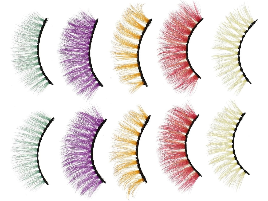 5 pares de presilhas de cabelo coloridas para o Halloween, macias e com efeito 3D simulado.