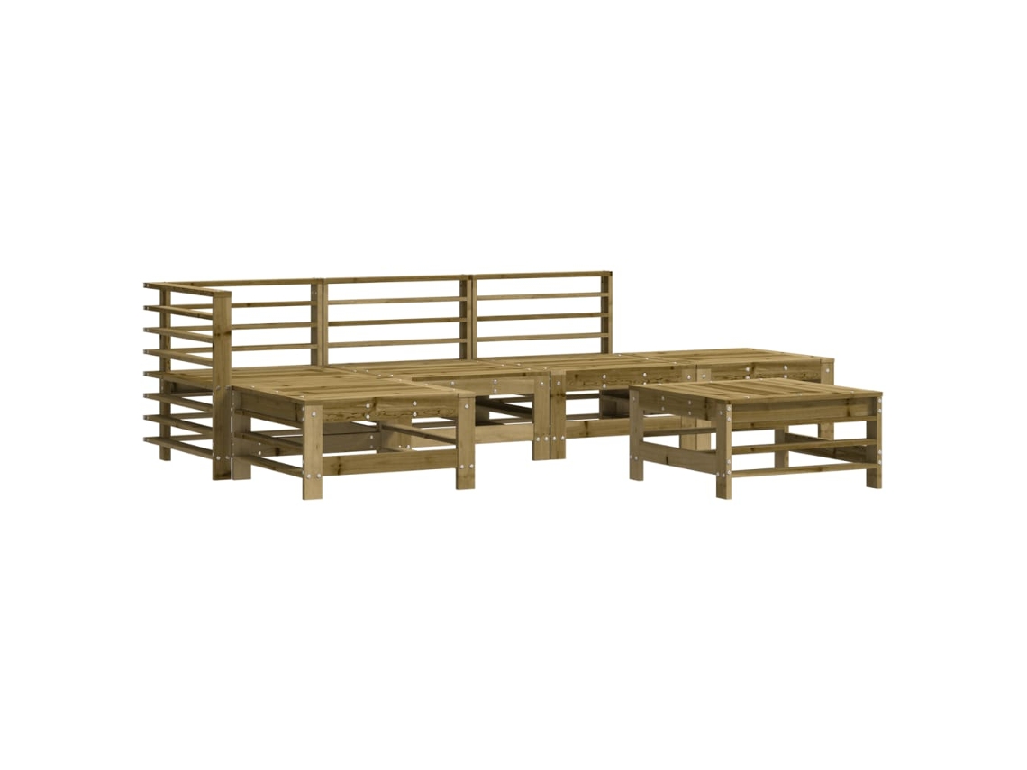 Maison Exclusive - 6 Pcs Conjunto Lounge De Jardim Madeira De Pinho Impregnada