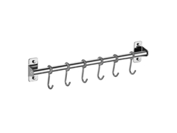 Suporte de parede para utensílios de cozinha Fasst em aço inoxidável com 6/8/10 ganchos removíveis.