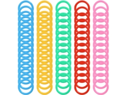 Anel Plástico Para Fichário 20mm, 300 Unidades, Multicolorido Verde, Azul, Vermelho, Rosa, Amarelo, Ideais Para