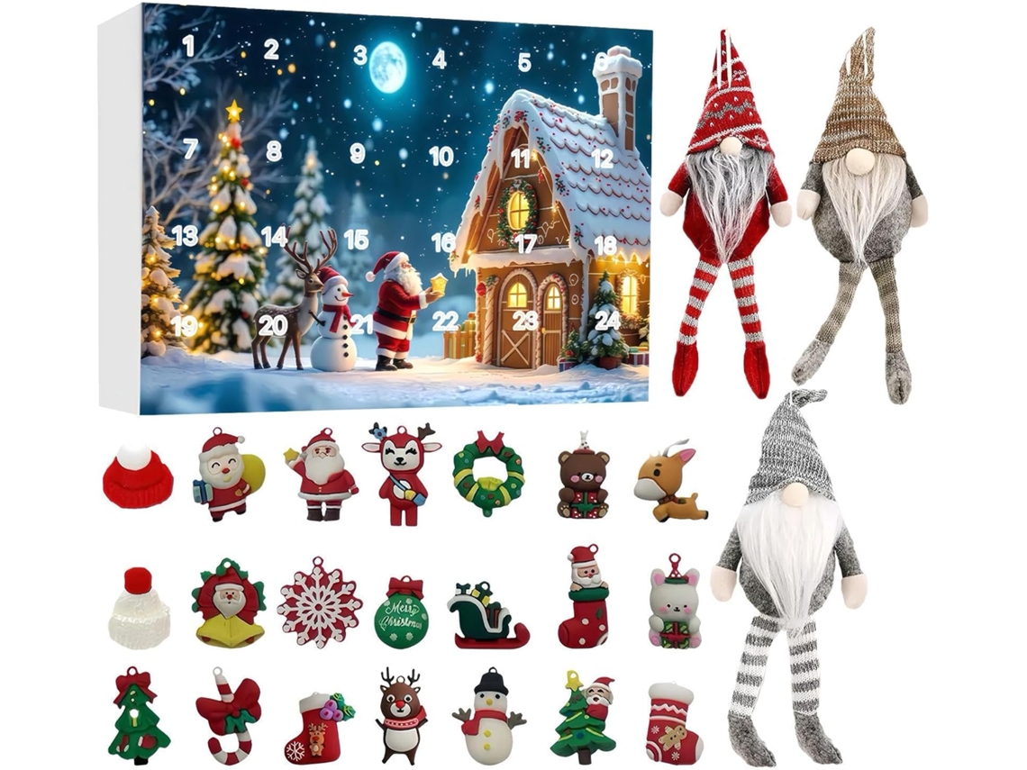 Calendário Do Advento De Gnomos 2025 24 Estatuetas De Anões Para O Natal De 2025 Decoração De Na Gokoco