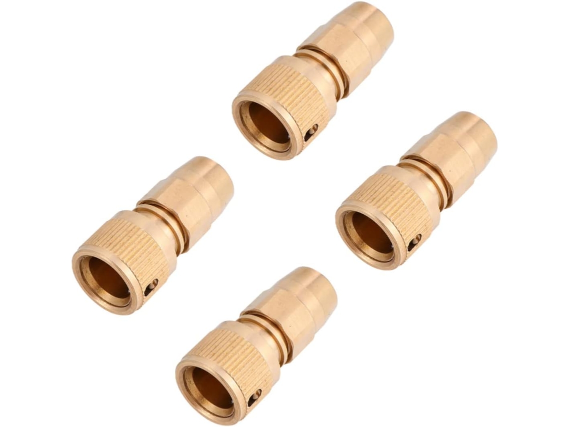 Conjunto De 4 Conectores Mangueira Latão Com Rosca Para Irrigação