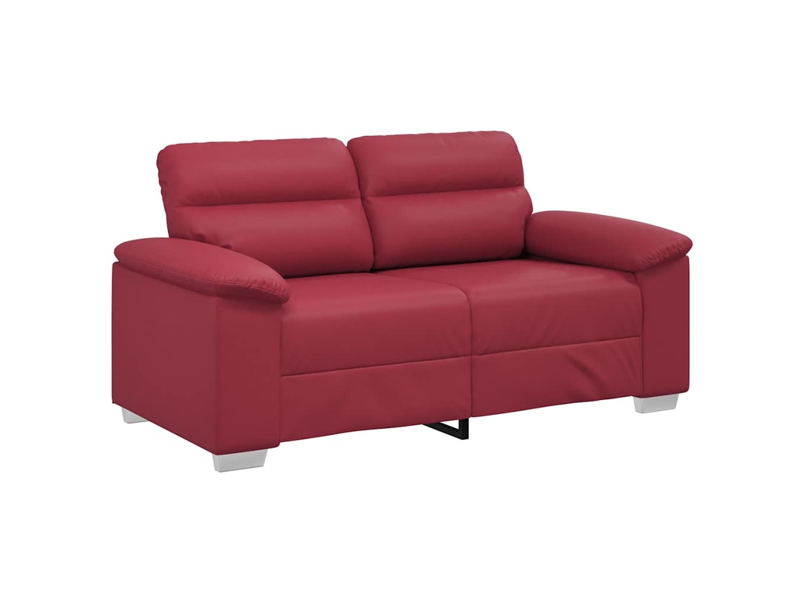 Sofá 2 Lugares Vermelho Vinho 160x81x84 Cm em Couro Sintético MAISON EXCLUSIVE