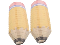 Conjunto De 2 Lanternas Amarelas Em Formato De Lápis Para Decoração De Sala De Aula, Ideal Para Fest Gokoco
