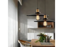 Luminária Pendente Industrial, Estilo Industrial Nórdico, Abajur De Metal Preto Fosco, Comprimento Ajustável, Ideal Para Ambientes Internos, Como Café