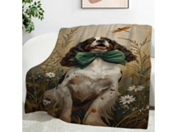 Manta Daisy com Estampa de Cachorro 100x130 Cm Multifuncional Macia Confortável em Flanela Ideal para Cama Esc