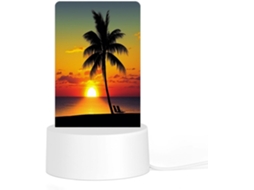 Luminária Noturna De Led Com Plugue, Feita De Acrílico E Plástico, Com Estampa De Palmeiras Ao Pôr Do Sol Oferece