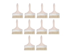 10pcs Cepillo De Lana Artificial 6.5in Mango De Madera Ergonómico Multiusos Para Pintura Manchas Limpieza