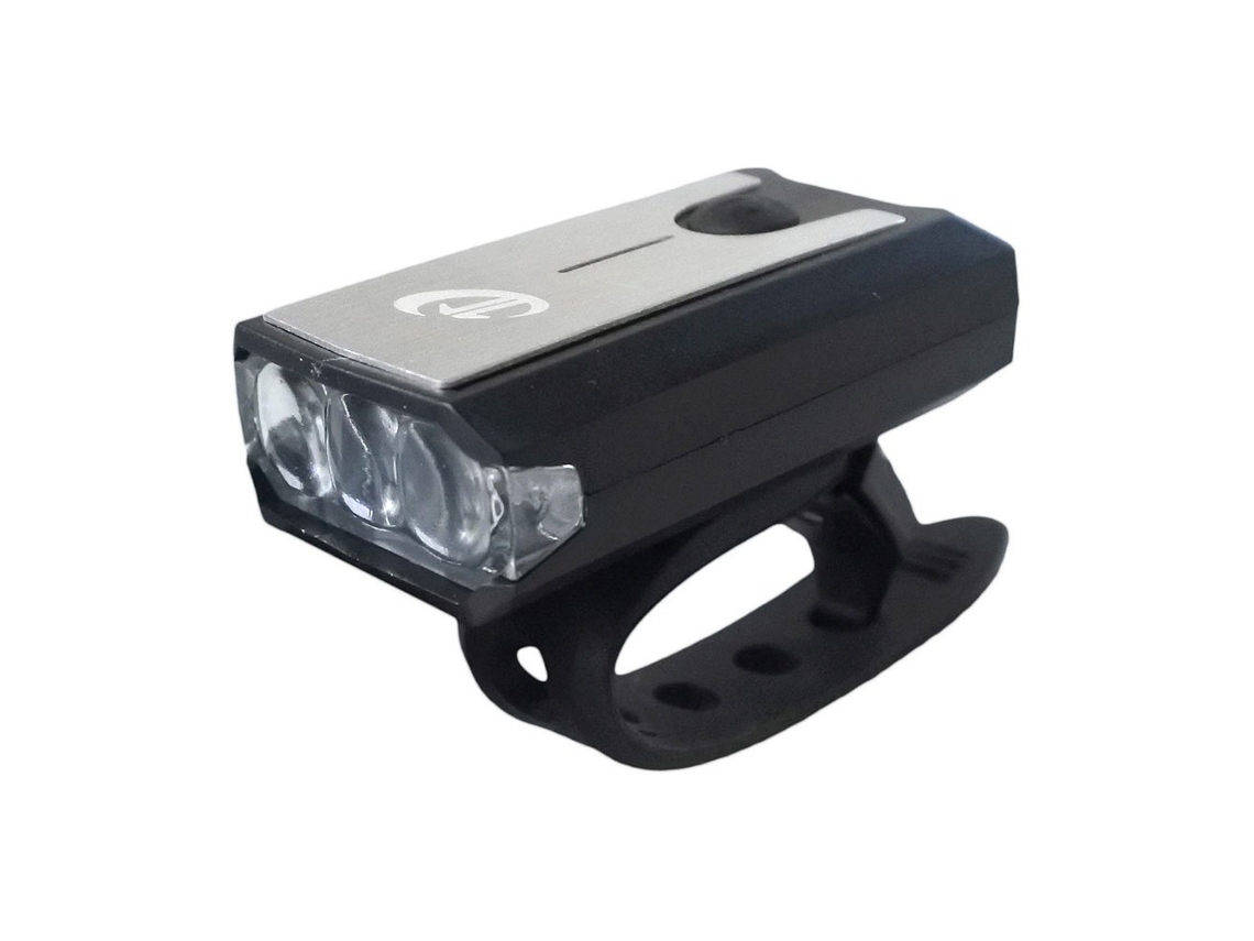 Luz Dianteira Rechargable Usb 3 Led Prateadoeleven