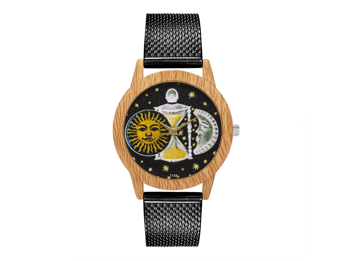 Relógio de pulso Zhoulianfa Fashion Leisure para homens e mulheres, analógico, quartzo, preto.