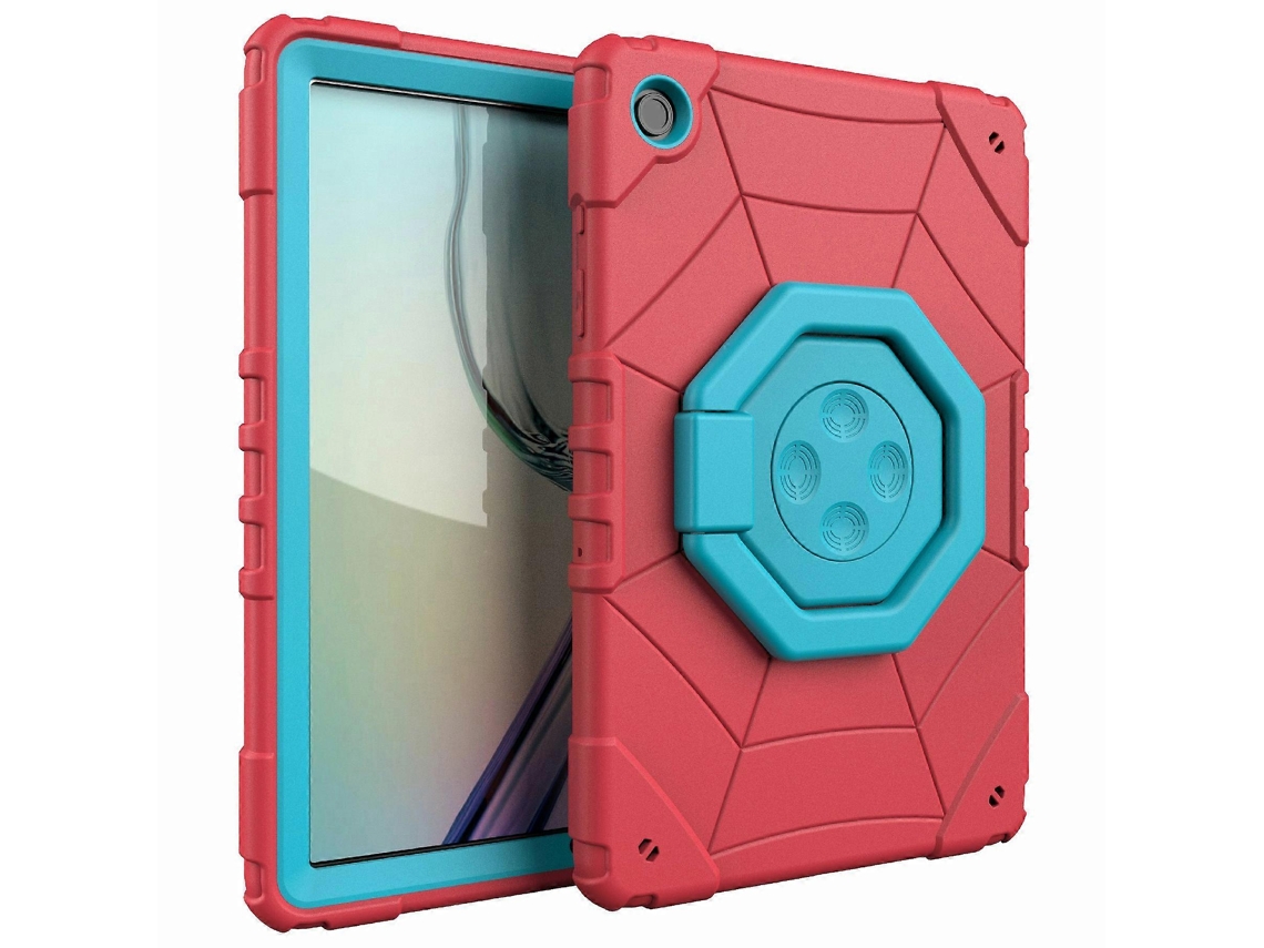Capa estilo aranha para Samsung Galaxy Tab A9, capa de TPU para PC com suporte para brinquedos antiestresse, Hengrongshen vermelho e azul