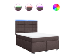 Box Spring Bed, Box Spring Beds Vidaxl Marrom Tecido (140 X 190 Cm)