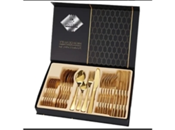 24 Pieces Aço Inoxidável Dourado