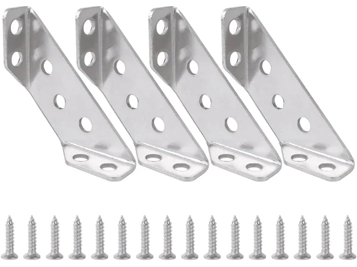 Conector De Canto Para Prateleira Móveis Em Aço Inoxidável, Suporte De Fixação Para Armário, Suporte De Canto Com
