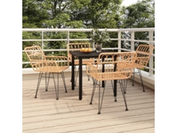 Vidaxl 5 Pcs Conjunto De Jantar P/ Jardim Vime Pe