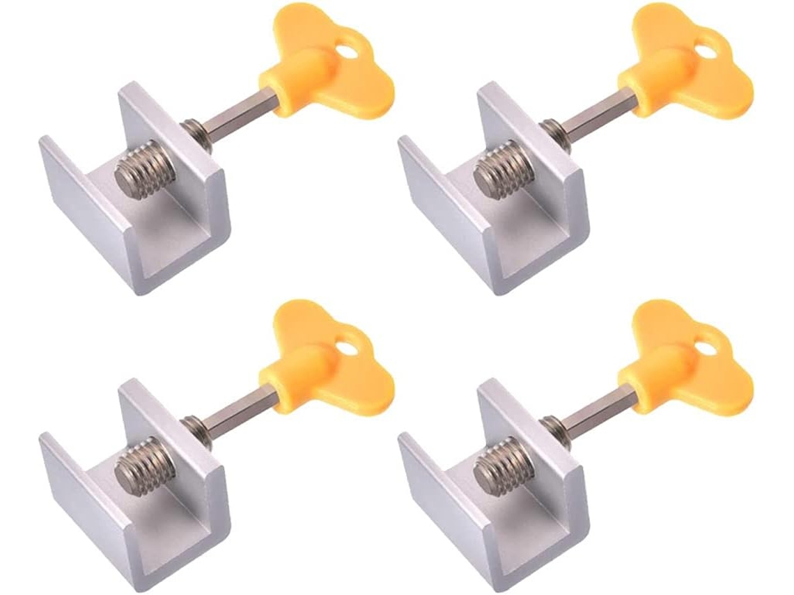 Trava Ajustável Lurelia Para Janela Deslizante E Porta De Correr, 4 Peças, Aço Inoxidável, Chave Allen, 49 Mm