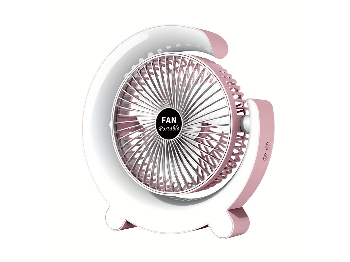 Ventilador de Mesa Usb com Iluminação Led, Leve Silencioso, Ajustável em Três Velocidades, Uso Simples, Material Resistente STELASPLEN