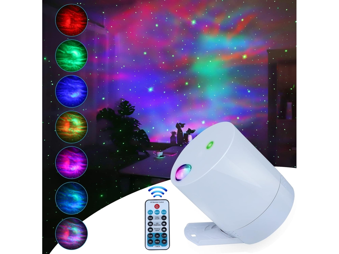 Projetor de Estrelas Brancas, Luz Galáctica com Controle Remoto, Nebulosa F BRILVIBERA