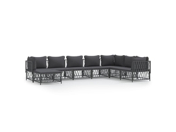 Maison Exclusive - 8 Pcs Conjunto Lounge De Jardim Com Almofadões Aço Antracite
