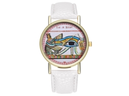 Relógio de pulso Zhoulianfa Casual Couple Quartz com pulseira de couro PU e mostrador redondo branco.