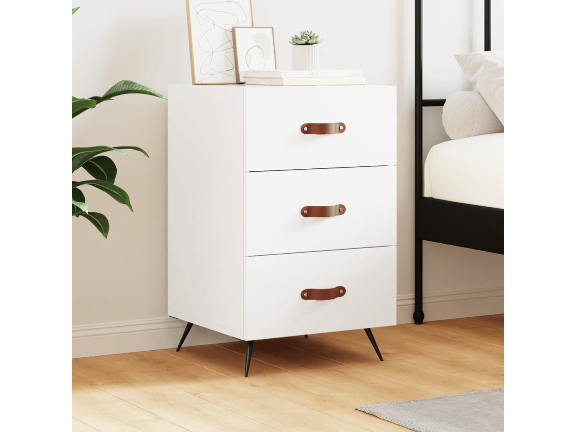 Vidaxl Mesa De Cabeceira 40x40x66 Cm Derivados De Madeira Branco