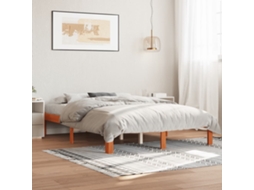 Vidaxl Cama Sem Colchão 120x190 Cm Madeira Pinho Maciça Castanho-mel