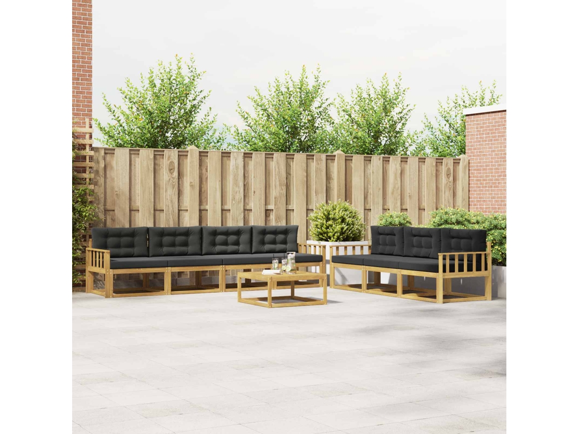 Vidaxl Conjunto De Sofás Para Exterior 7 Pcs Branco E Antracite