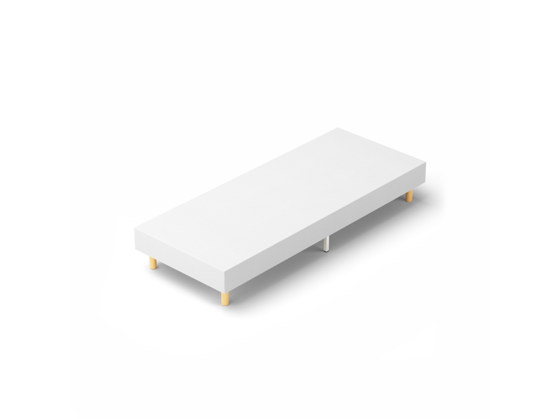 Base De Cama Estofada De Ripas 80x200cm Branca, 6 Pés