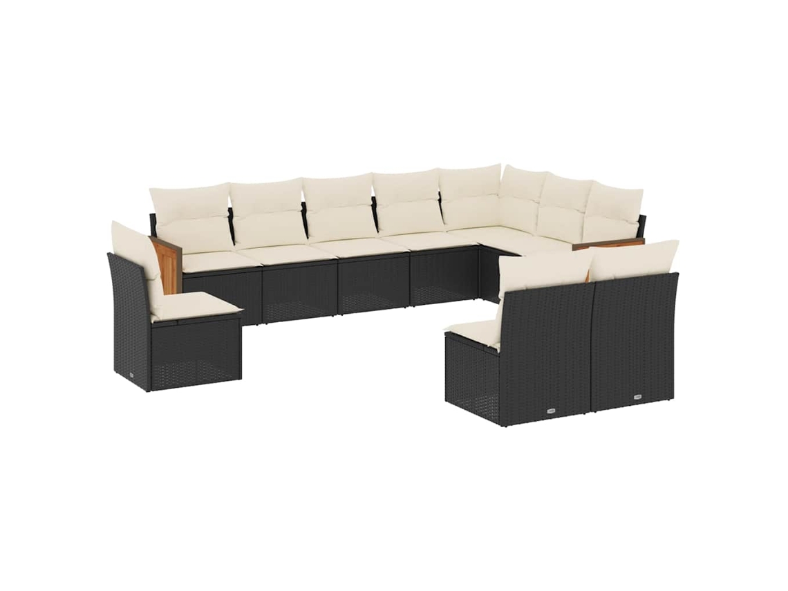 Garden Sofa Set, Garden Sofa Sets Vidaxl Preto Rattan / Vime (n/a)