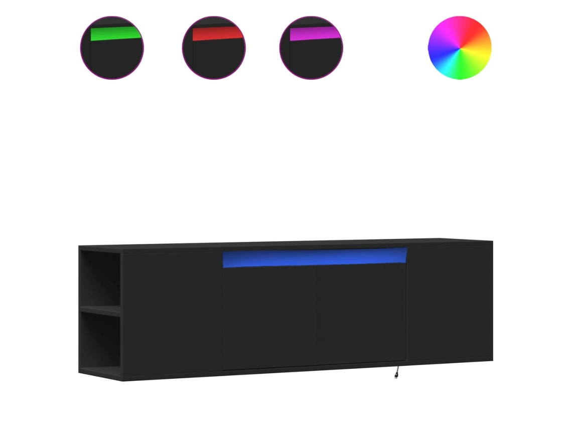 Tv Wall Cabinet, Tv Wall Cabinets Vidaxl Preto Madeira Processada (n/a)