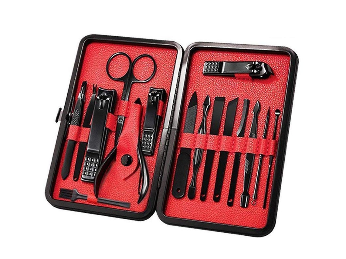 Kit de Manicure e Pedicure Profissional 15 em 1 Aço Inoxidável Hoc Portátil Presente Ideal