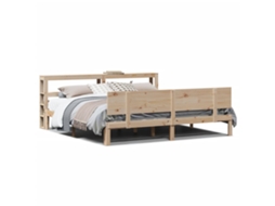 Estrutura de Cama com Cabeceira Pinho Maciço MAISON EXCLUSIVE (200x200 cm)