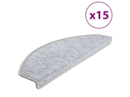 Tapetes de Escada 15 Pcs 65x24x4 Cm Cinzento Claro MAISON EXCLUSIVE