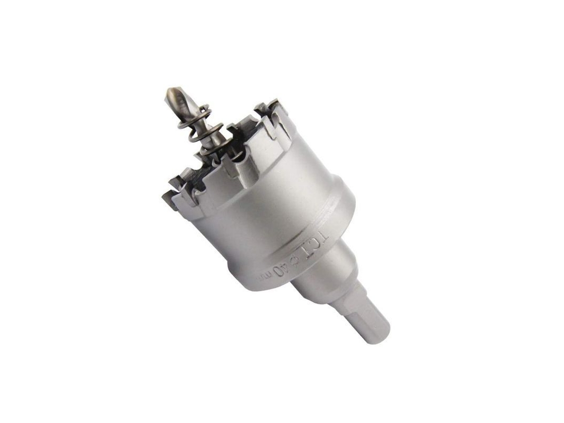 Broca De Carburo Bimetálica De Acero Resistente Con Agujeros Sierra, 40mm Para Acero Inoxidable Industrial, Corte Rápido Y Limpio