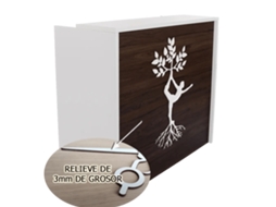 Balcão de recepção compacto para Arbol Yoga Center 80 cm. Noz. OFILIKE