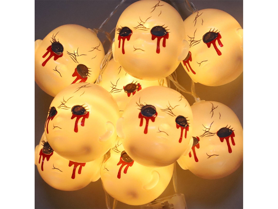 Laxiscreed Luz De Cordão Led Fantasma 9,8ft Com 20 Luzes Brancas Quentes Para Festas De Halloween