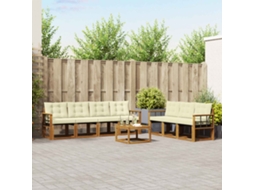 Vidaxl Conjunto De Sofás Para Exterior 8 Pcs Natural E Creme