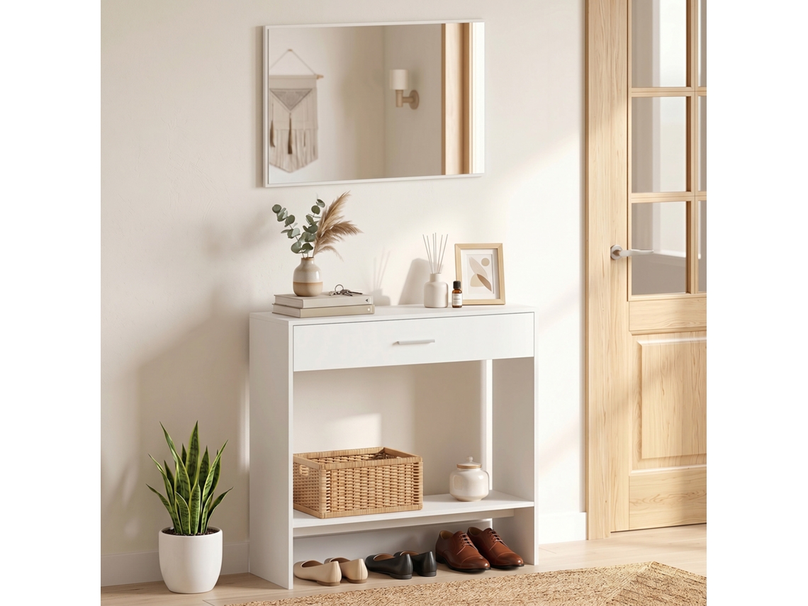 Porta-cartuchos com prateleira, gaveta e estilo campestre, 91,5 x 27,9 x 85,5 cm, pacote