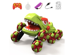Carro De Stunt Com Controle Remoto 2.4ghz, 8 Rodas, Luz, Som E Função De Spray, Brinquedo Elétrico Para Meninos E Meninas Verde