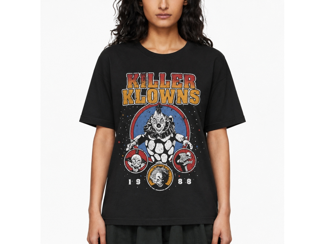 Rockinstone Killer Klowns 1988 Black Adult T-shirt Size:s