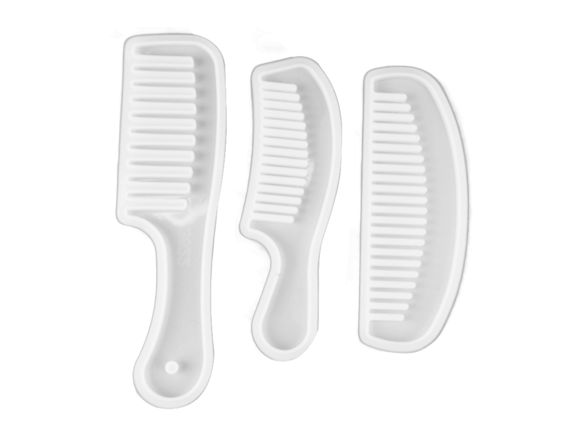 Pacote Com 3 Moldes De Silicone Elysve Na Cor Transparente Para Pentear, Desembaraçar E Modelar Cabelo