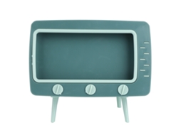 Porta-papéis Retrô Em Formato De Tv Com Suporte Para Celular Para Mesa