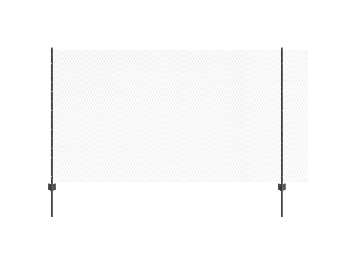 Conjunto 1 Painel De Cerca Vidaxl Cinzento Aço (10 X 1,4 M)