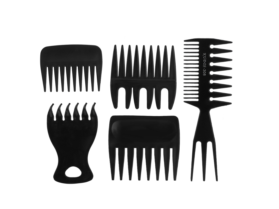 5pcs Pente De Cabelo Retro Óleo Com Dentes Largos Portátil Para Estilo De Cabelo Profissional E Doméstico