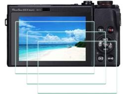 Protetor de Ecrã para Canon G5x2 Ar Transparência Película Protetora de Vidro Temperado para Câmeras CUICH (3 Pack)
