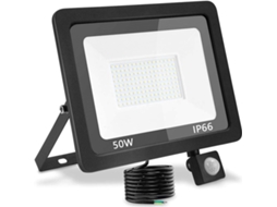 Projetor Led 50w 4500lm 6500k Branco Quente, Detetor Movimento, Ip66, para Jardim/garagem/quintal ZYBLSSBB
