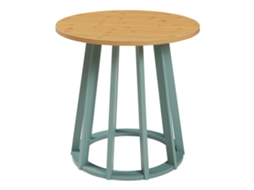 Mesa Lateral Lensuu 48xø48 Cm Verde Pastel/carvalho [EN.CASA]